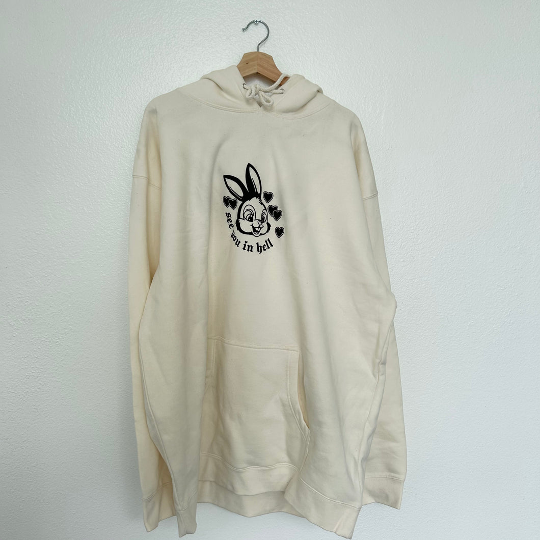 See you in hell cream hoodie (3XL)