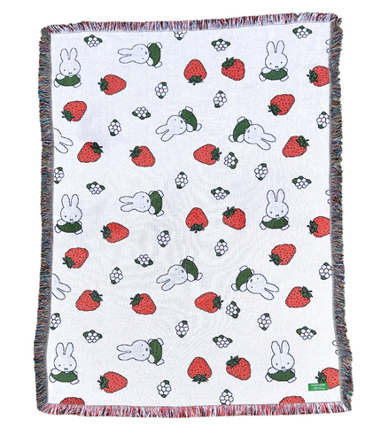 Strawberry Miffy Woven Blanket Preorder